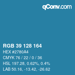 Color code: RGB 39 128 164 | qconv.com