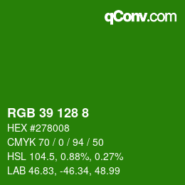 Color code: RGB 39 128 8 | qconv.com