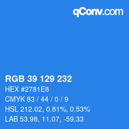 Color code: RGB 39 129 232 | qconv.com