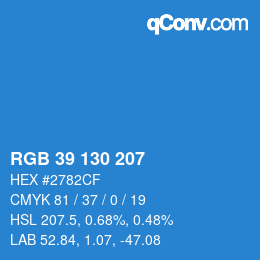 颜色代码: RGB 39 130 207 | qconv.com