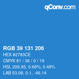 颜色代码: RGB 39 131 206 | qconv.com