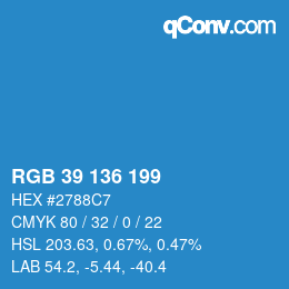 Code couleur: RGB 39 136 199 | qconv.com