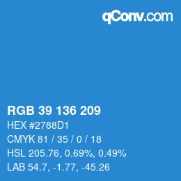 Color code: RGB 39 136 209 | qconv.com