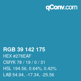 颜色代码: RGB 39 142 175 | qconv.com