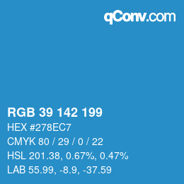 カラーコード: RGB 39 142 199 | qconv.com
