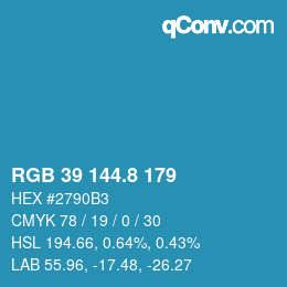 Color code: RGB 39 144.8 179 | qconv.com