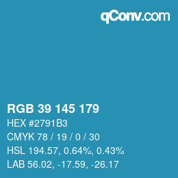 Color code: RGB 39 145 179 | qconv.com