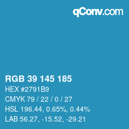 Color code: RGB 39 145 185 | qconv.com