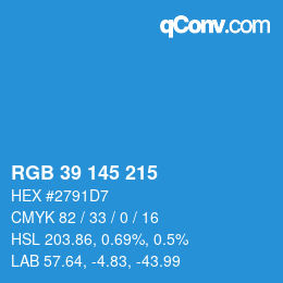 Color code: RGB 39 145 215 | qconv.com