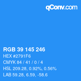 Color code: RGB 39 145 246 | qconv.com