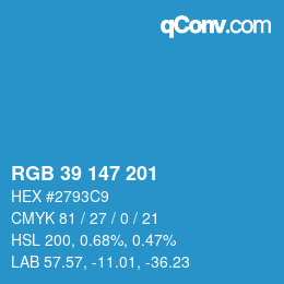 Color code: RGB 39 147 201 | qconv.com