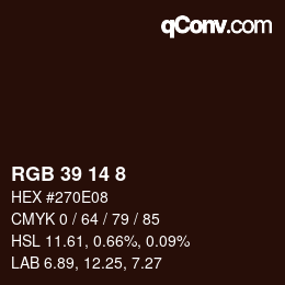 Color code: RGB 39 14 8 | qconv.com