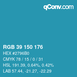 Color code: RGB 39 150 176 | qconv.com