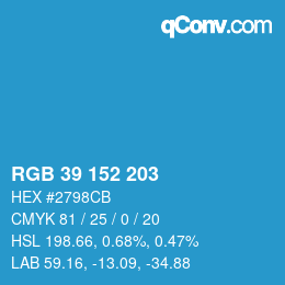 Color code: RGB 39 152 203 | qconv.com