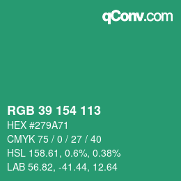 Color code: RGB 39 154 113 | qconv.com