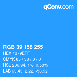 Color code: RGB 39 158 255 | qconv.com