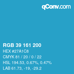 Color code: RGB 39 161 200 | qconv.com