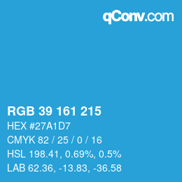 Color code: RGB 39 161 215 | qconv.com