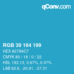 Color code: RGB 39 164 199 | qconv.com