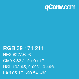 Color code: RGB 39 171 211 | qconv.com