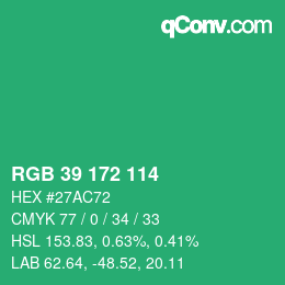 Color code: RGB 39 172 114 | qconv.com