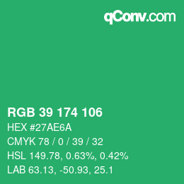 Color code: RGB 39 174 106 | qconv.com