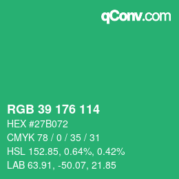 Color code: RGB 39 176 114 | qconv.com