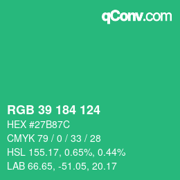 Color code: RGB 39 184 124 | qconv.com