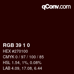 カラーコード: RGB 39 1 0 | qconv.com
