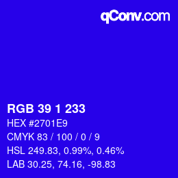 Color code: RGB 39 1 233 | qconv.com