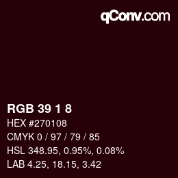Farbcode: RGB 39 1 8 | qconv.com