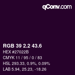 カラーコード: RGB 39 2.2 43.6 | qconv.com