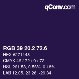 カラーコード: RGB 39 20.2 72.6 | qconv.com