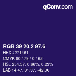 カラーコード: RGB 39 20.2 97.6 | qconv.com