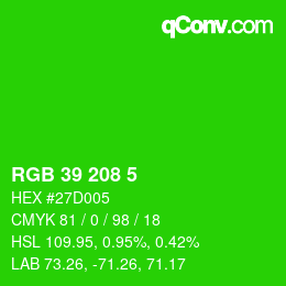 Color code: RGB 39 208 5 | qconv.com