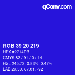 カラーコード: RGB 39 20 219 | qconv.com