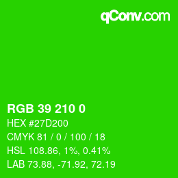カラーコード: RGB 39 210 0 | qconv.com