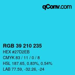 Color code: RGB 39 210 235 | qconv.com