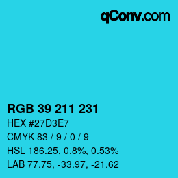 Color code: RGB 39 211 231 | qconv.com