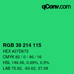 Color code: RGB 39 214 115 | qconv.com