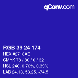Color code: RGB 39 24 174 | qconv.com