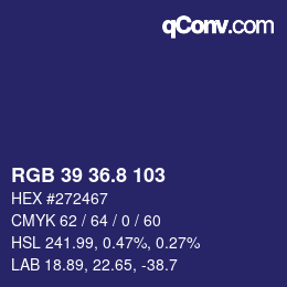 カラーコード: RGB 39 36.8 103 | qconv.com