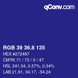 カラーコード: RGB 39 36.8 135 | qconv.com