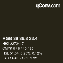 カラーコード: RGB 39 36.8 23.4 | qconv.com