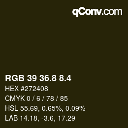 カラーコード: RGB 39 36.8 8.4 | qconv.com