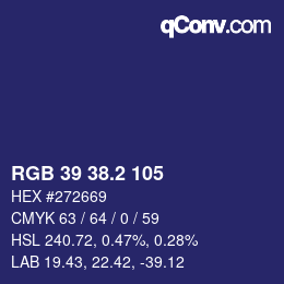 カラーコード: RGB 39 38.2 105 | qconv.com