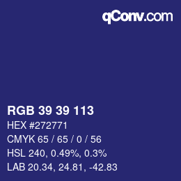 Color code: RGB 39 39 113 | qconv.com