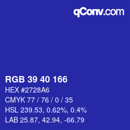 Color code: RGB 39 40 166 | qconv.com