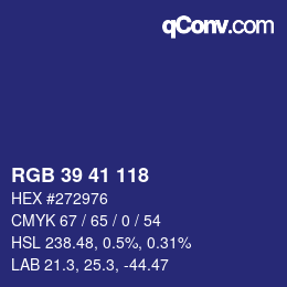 Farbcode: RGB 39 41 118 | qconv.com
