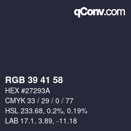 Color code: RGB 39 41 58 | qconv.com